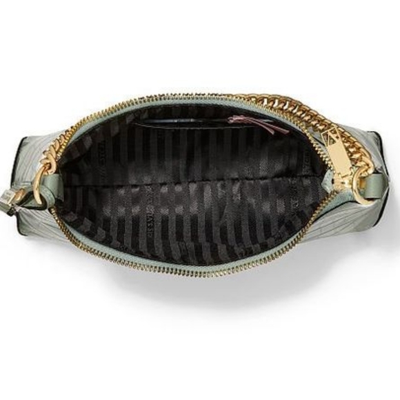 Nip luxury VS mint iceberg gold tone crossbody purse faux croc v monogram - Picture 5 of 5